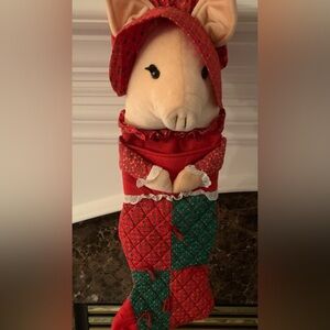 Red and Green Quilted Piggy Stocking